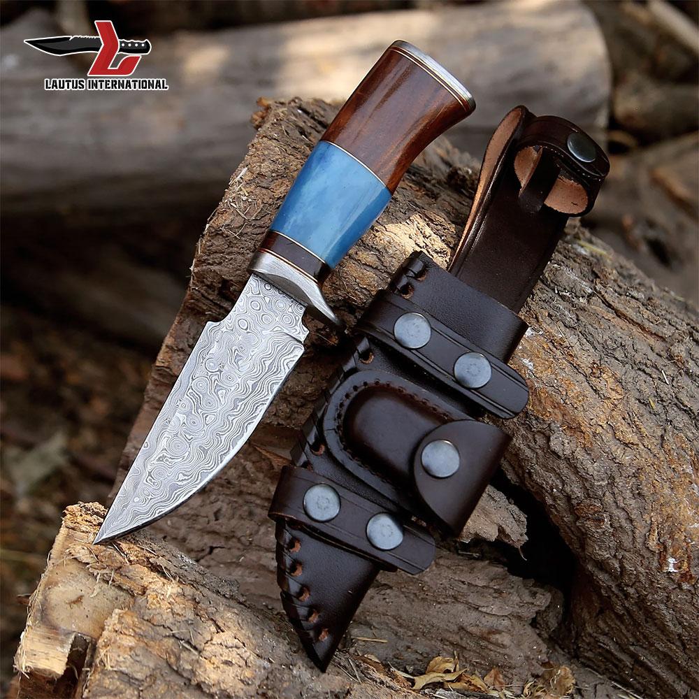 Damascus Steel Fixed Blade Hunting Knife