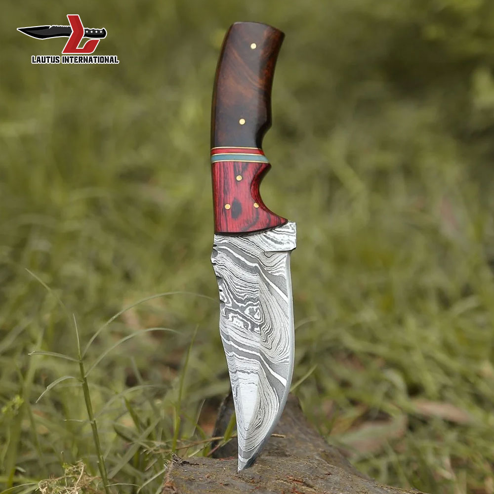 Damascus Steel Fixed Blade Hunting Knife