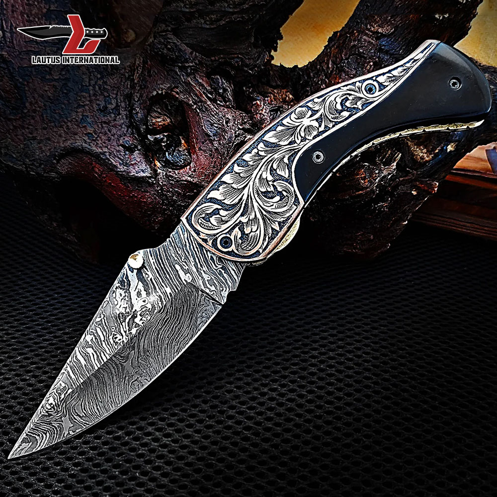 Engraved Mosaic Folding Knives