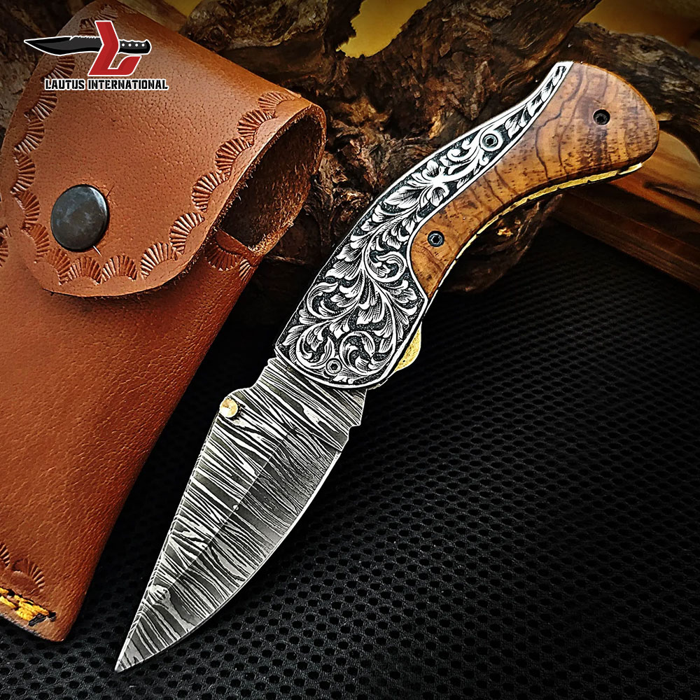 Engraved Mosaic Folding Knives