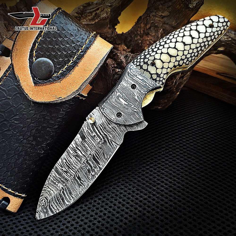 Engraved Mosaic Folding Knives
