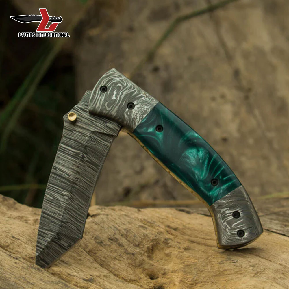 Damascus Steel Folding Knife