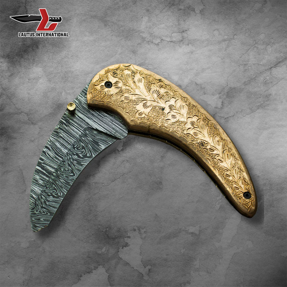 Damascus Steel Folding Knife