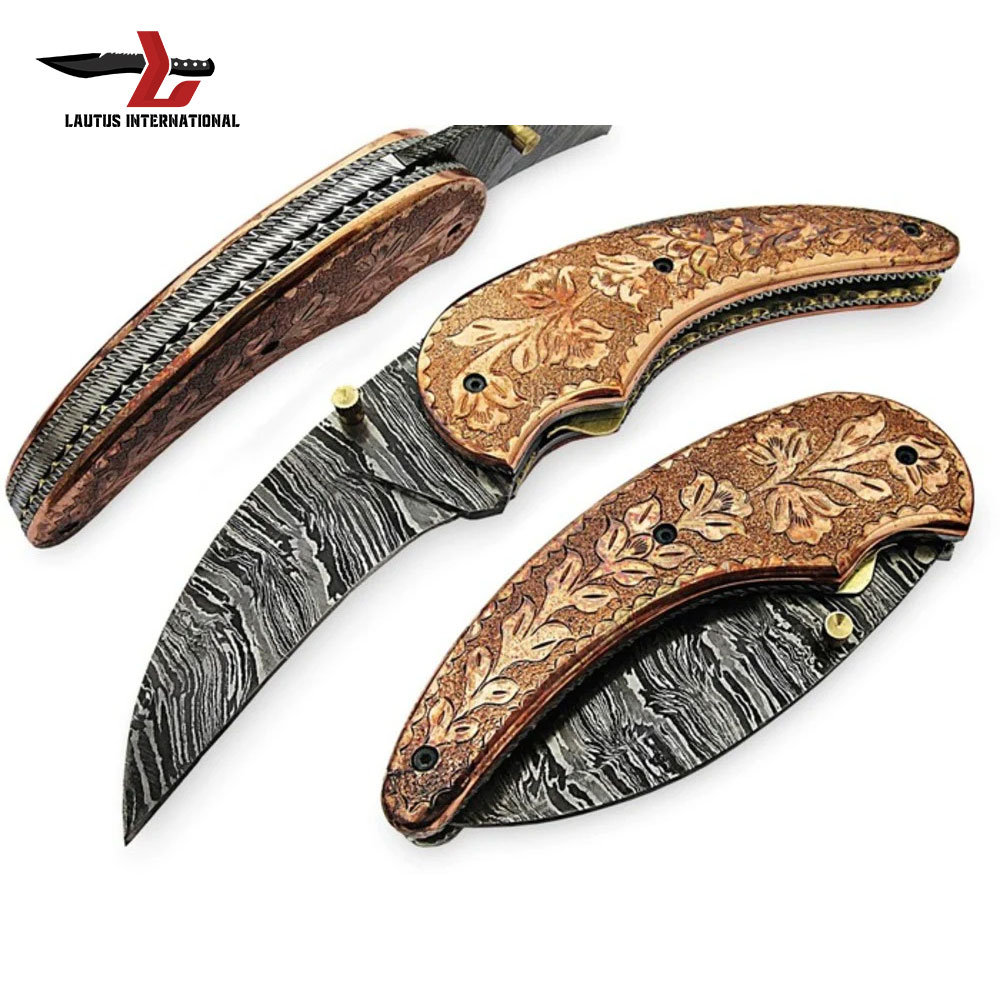 Damascus Steel Folding Knife