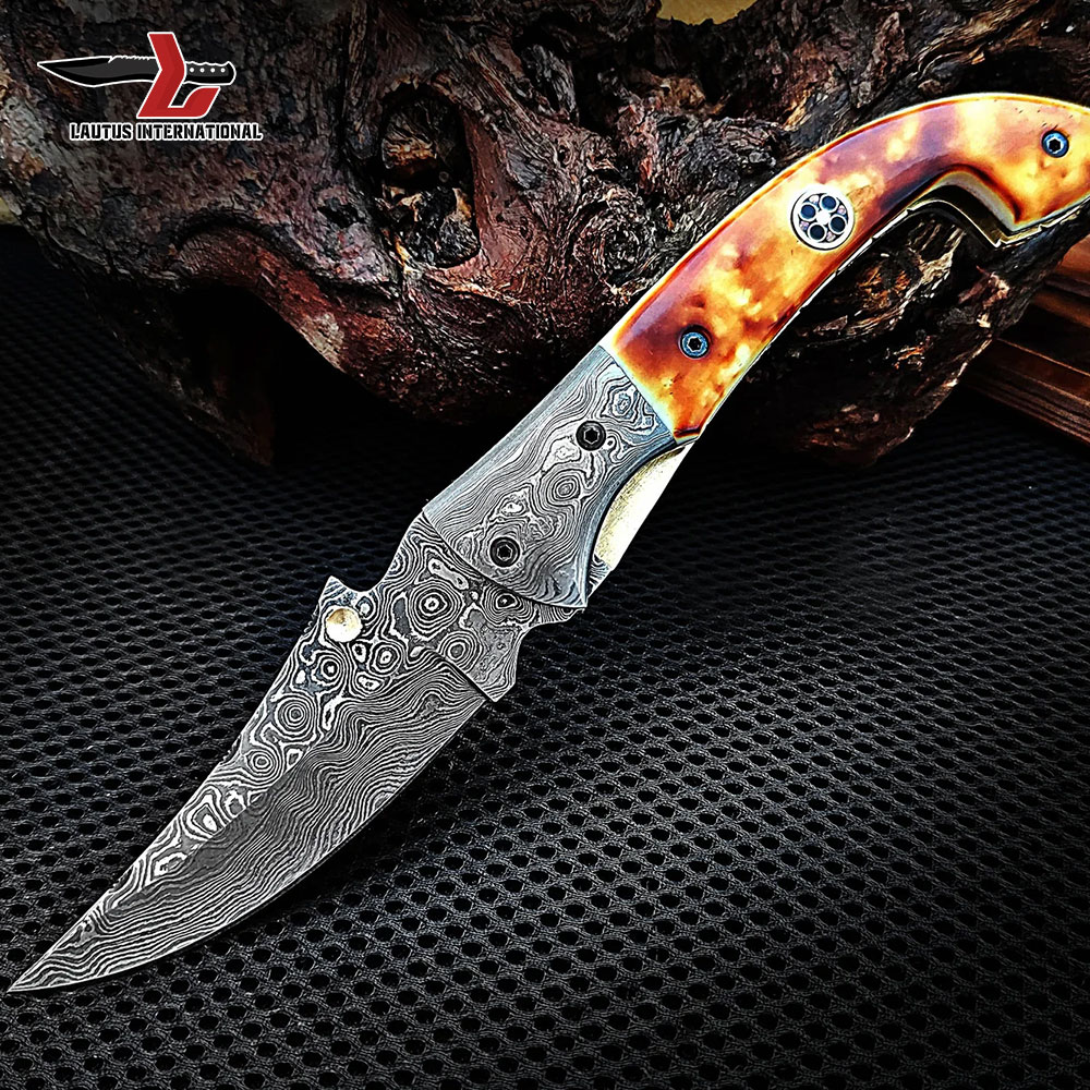 Engraved Mosaic Folding Knives
