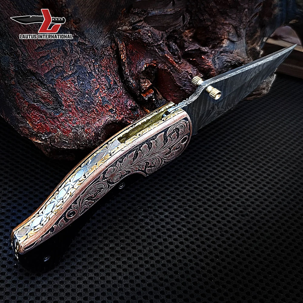 Engraved Mosaic Folding Knives