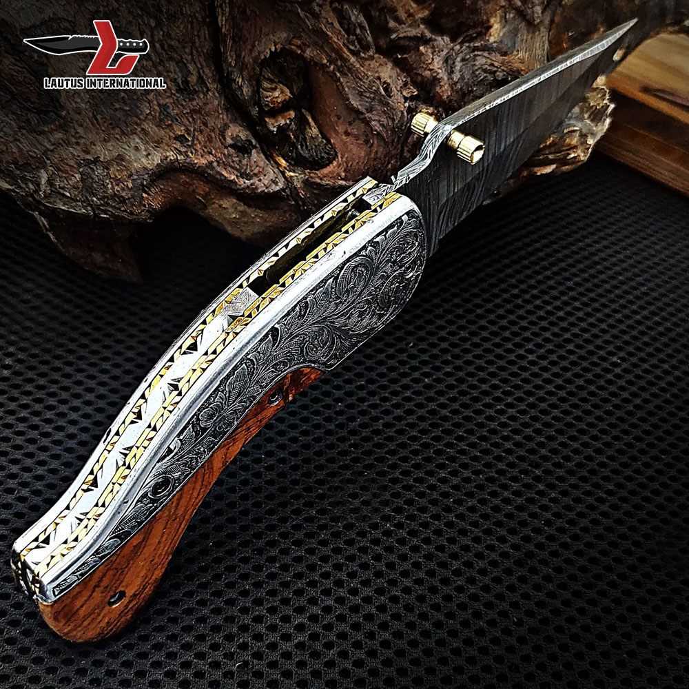 Engraved Mosaic Folding Knives
