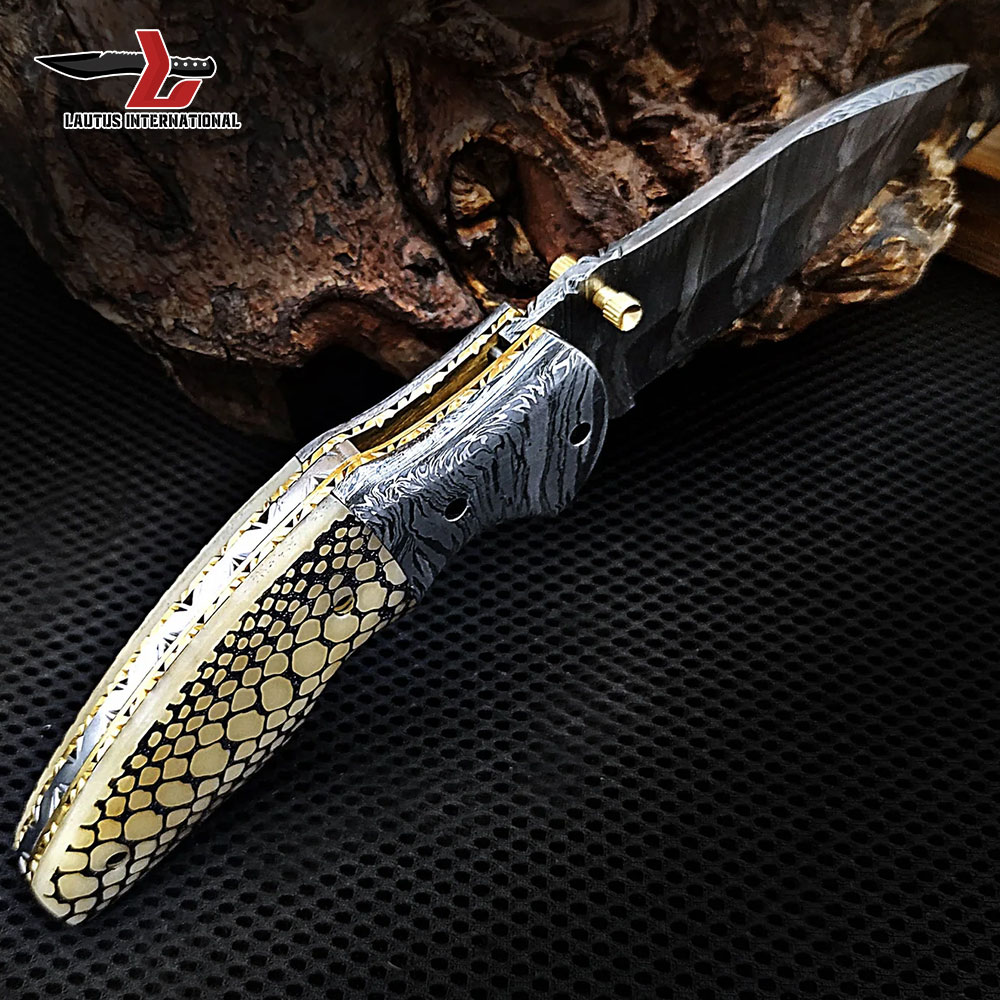 Engraved Mosaic Folding Knives