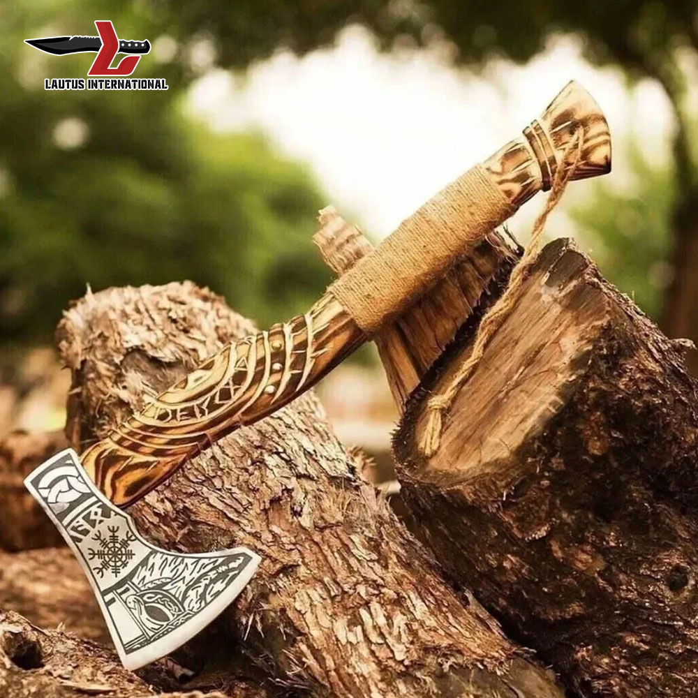 Forged Tomahawk and Axe with Sheath