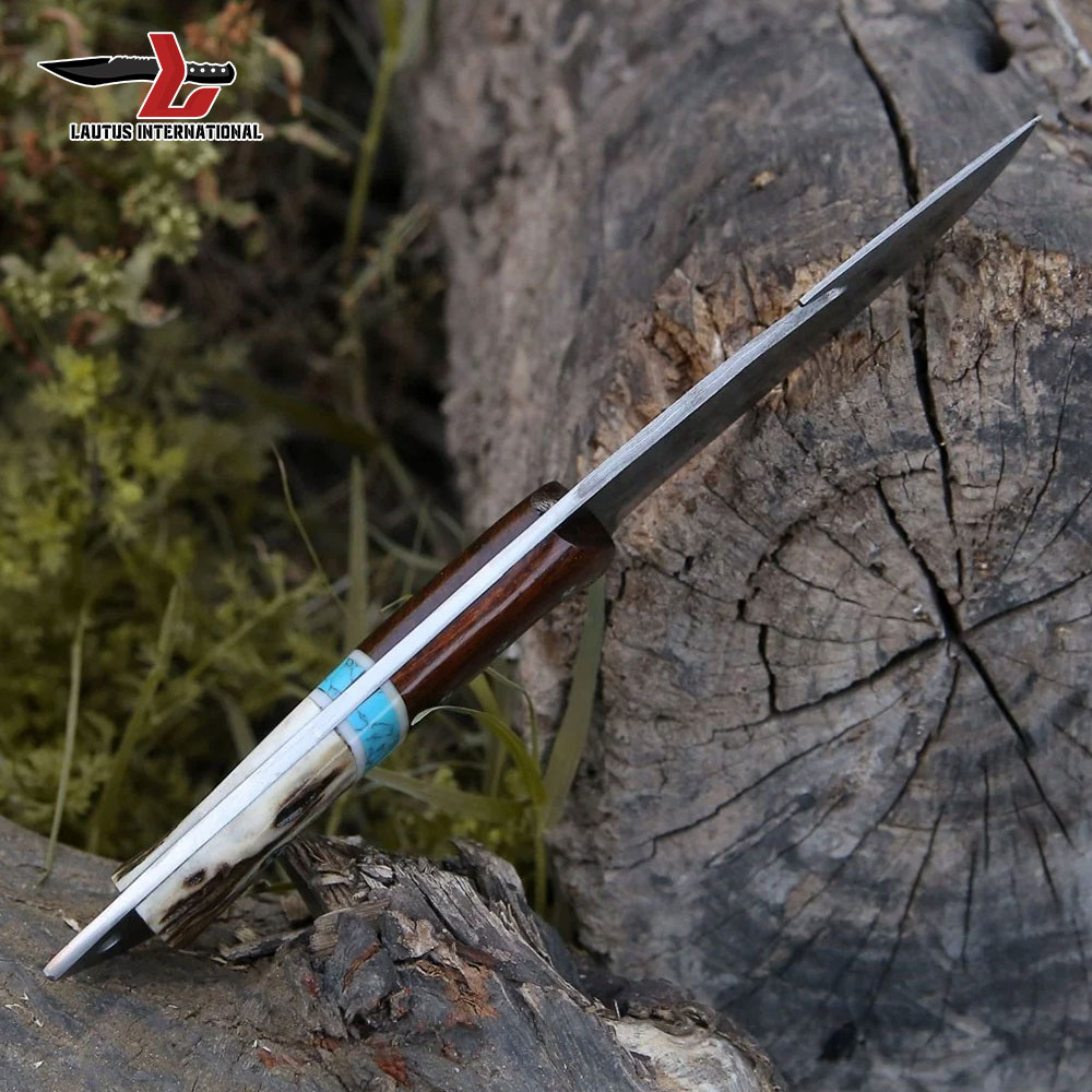 Damascus Steel Fixed Blade Hunting Knife