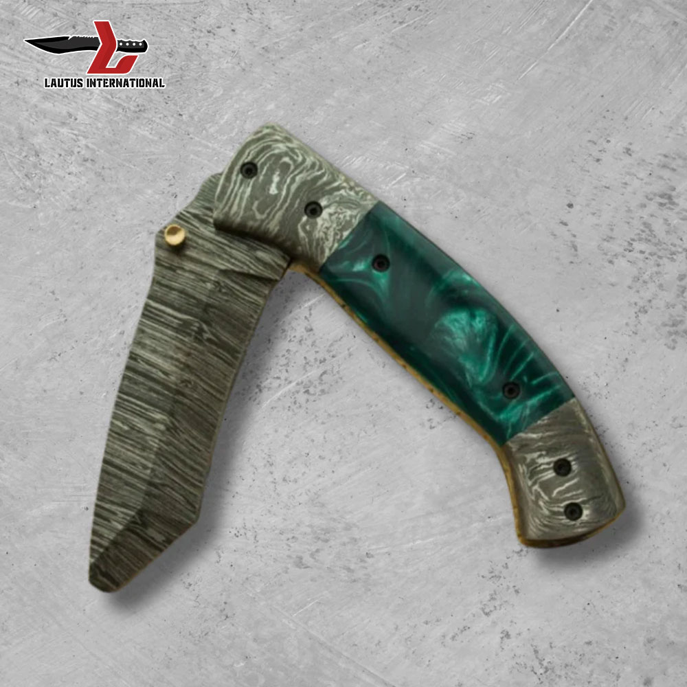 Damascus Steel Folding Knife